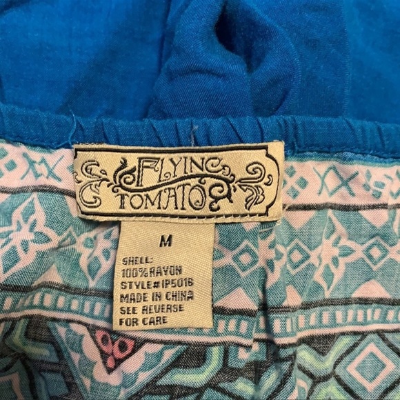 Flying Tomato Blue Boho Print Romper - Women’s Size Medium - Picture 5 of 6